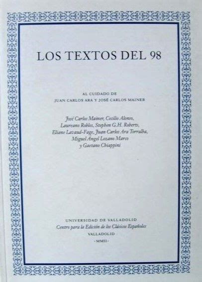 Mainer Los Textos Del 98 Librería Anticuaria La Galatea