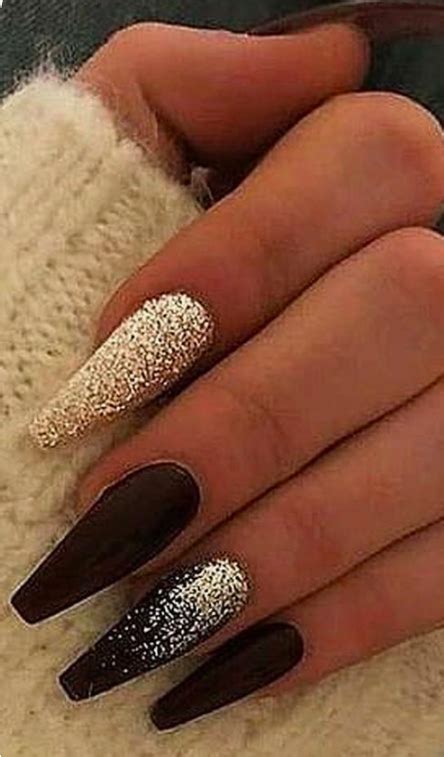 50 Glittering Acrylic Nails For Medium Length Nails And Long Nails