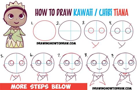 How To Draw Cute Baby Chibi Kawaii Tiana The Disney Princess How To