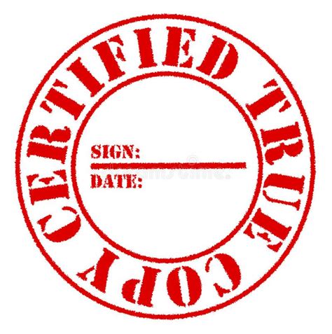 Certified True Copy Red Stamp Effect Stock Illustration Illustration
