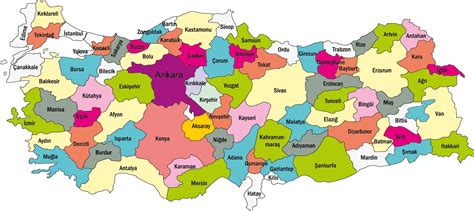 All regions, cities, roads, streets and buildings satellite view. Turkey Map - Türkiye Haritası Download Vector