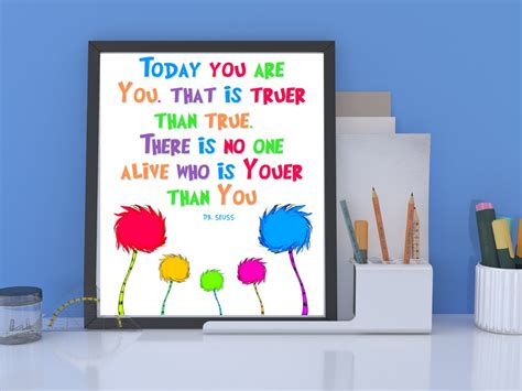 Dr Seuss Instant Download Youer Than You Quote Dr Seuss Wall Etsy