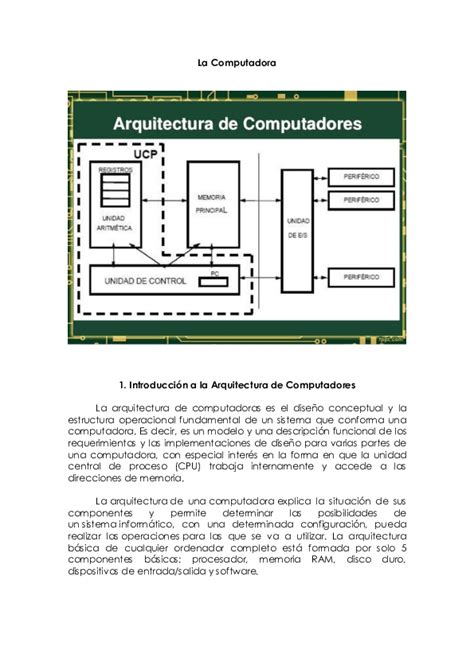 Pdf La Computadora 1 Introducción A La Arquitectura De Computadores