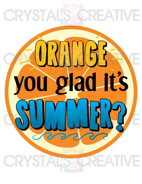 Orange You Glad Its Summer Printable Tags Printable Word Searches