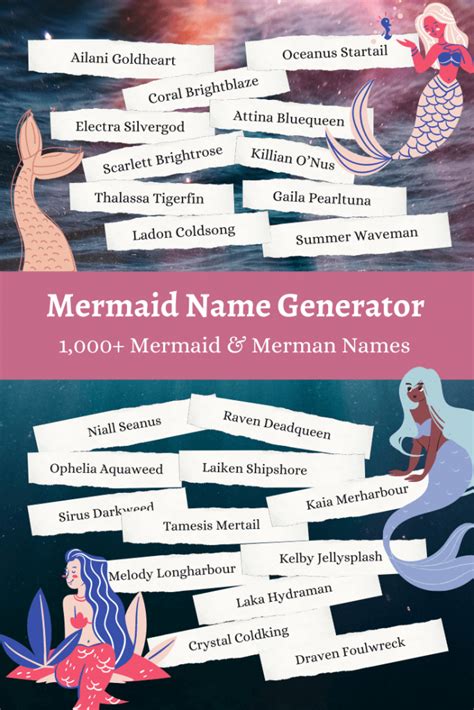 Mermaid Name Generator 1000 Mermaid Names 🧜‍♀️ Imagine Forest