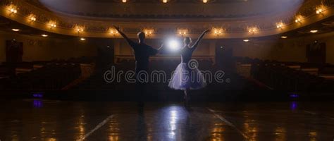 Pair Of Ballet Dancers Practice Choreography Stock Image Image Of