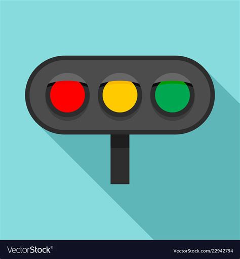 Horizontal Traffic Lights Icon Flat Style Vector Image
