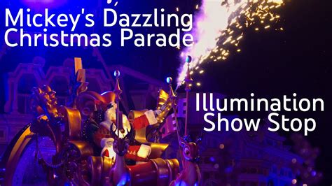 4k Mickeys Dazzling Christmas Parade Illumination Show Stop