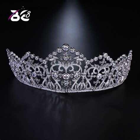 Be 8 Fashion Jewelry Micro Pave Cubic Zircon Tiara Crowns Wedding Hair