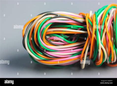 A Bundle Of Multicolored Electrical Car Computer Telephone Wires
