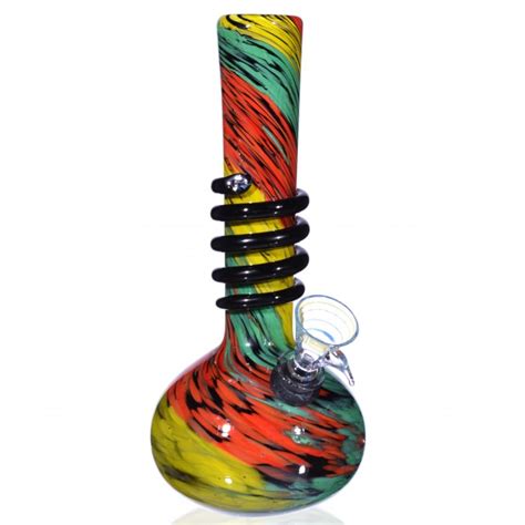8 Wire Wrap Bong Water Pipe Rasta Color Blast Bongs And Water Pipes