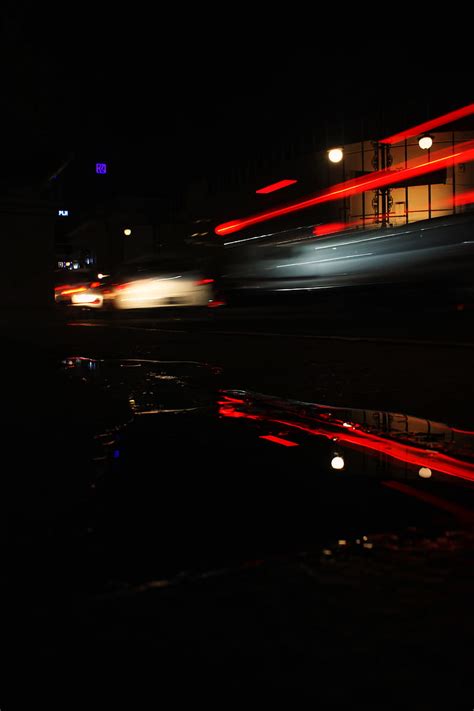 Car Light Trail Dark Lamp Long Exposure Night Street Hd Phone