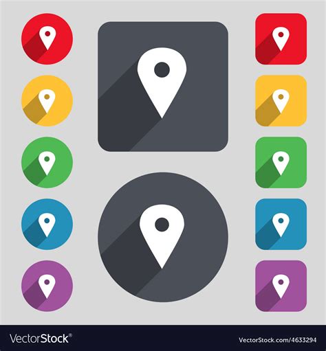 Map Pointer Gps Location Icon Sign A Set Of 12 Vector Image