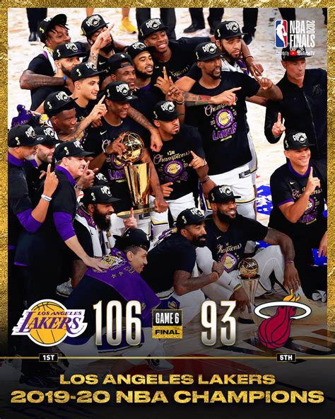 Nba Finals Lakers Land 17th Title After 106 93 Win In Game Six News