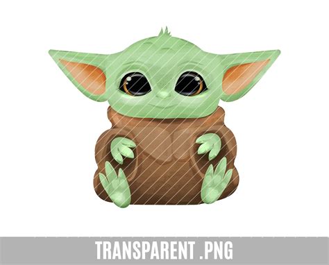 Baby Yoda Clip Art Transparent Png Baby Yoda Cute Alien Etsy