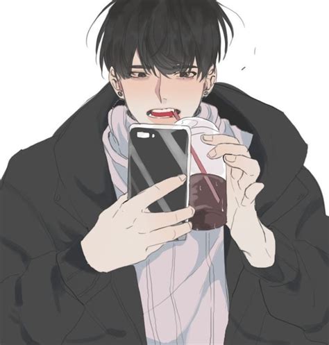Anime Boy Drinking Coffee Pfp