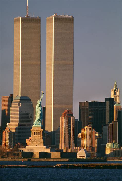 Statue Of Liberty And World Trade Center New York Ny