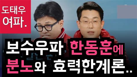 도태우 여파 아직자유보수단체와 유툽 한동훈에 분노 한동훈 한계론 Youtube