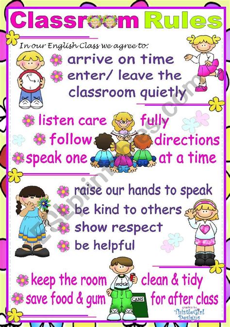 Classroom Rules Poster Esl Worksheet By Mena22