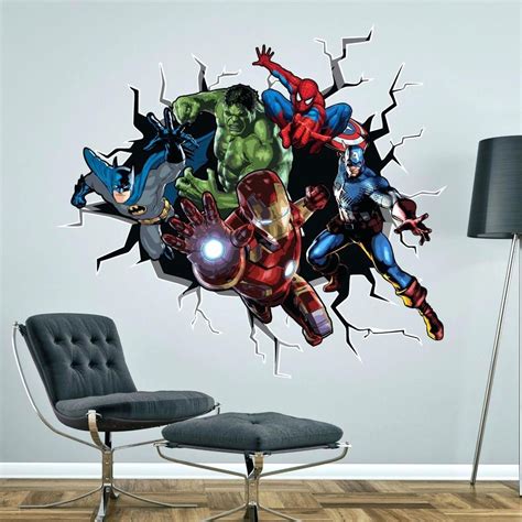 15 Collection Of Superhero Wall Art Stickers