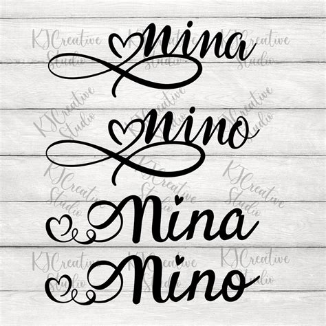 Nina Split Monogram With Floral Svgpng Nino Svg Nina Monogram Svg Name