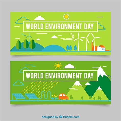Premium Vector Green World Environment Day Banner