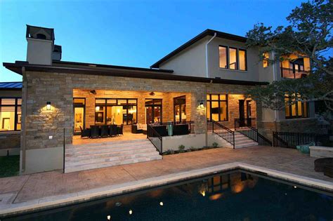 Stone Modern Mediterranean Architecture Houston Homebuilder Custom Home