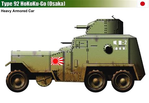 Type 92 Hokoku Go Osaka Armored Car Ww Ii Japan Military Land