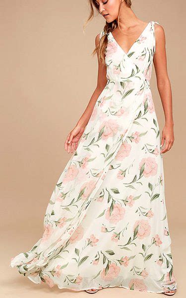 Romantic Possibilities White Floral Print Maxi Best Maxi Dress