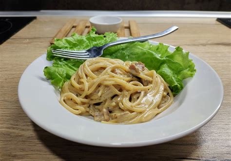 รูปภาพ จาน อาหารอิตาลีเส้นยาว ก๋วยเตี๋ยวจีน Carbonara Capellini