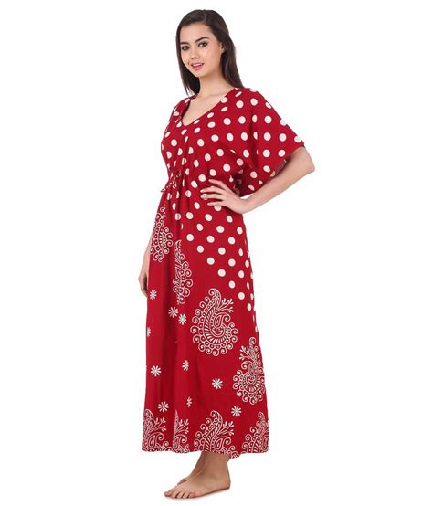 Buy Masha Red Cotton Nighty Online At Best Prices In India Snapdeal