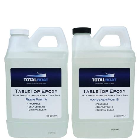 Totalboat Epoxy Resin Crystal Clear 1 Gallon Epoxy Resin And Hardener