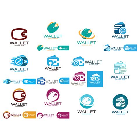 e wallet logo design illustration icon with a simple modern concept