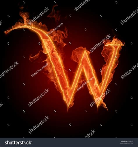 Fiery Font Letter W Stock Photo 6764242 Shutterstock