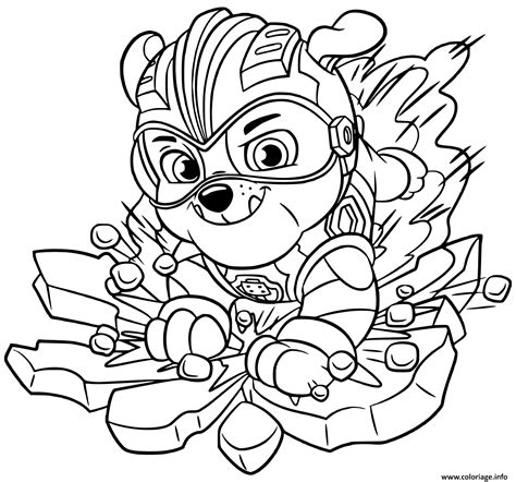 Coloriage Super Patrouille Mighty Pups Rubens