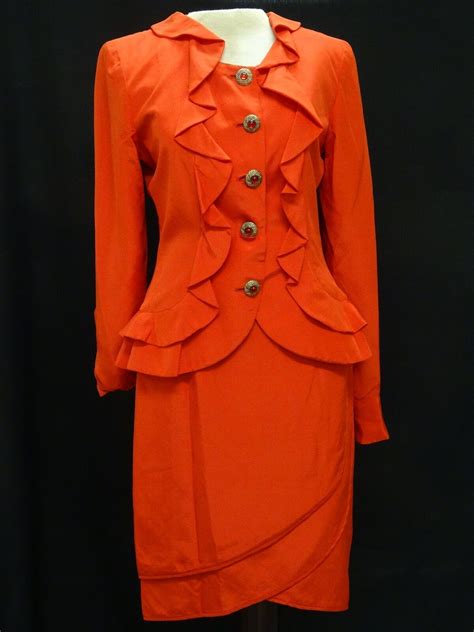 Chic Vintage Emanuel Ungaro Ombre De La Nuit 2 Pc Dress Jacket And Skirt