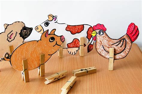 Clothespin Farm Animals Kids Crafts Fun Craft Ideas