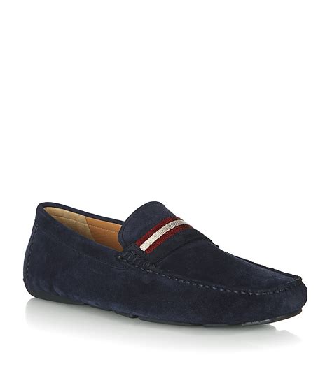 Bally Warbler Suede Driving Shoe In Blue For Men Lyst