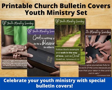 Printable Church Bulletin Covers Celebrating Youth Ministry Multiple