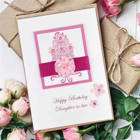 Luxury Handmade Birthday Card Cake Handmade Cards Pink And Posh