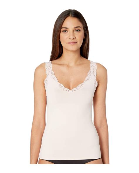 Only Hearts Delicious Deep V Neck Tank Top With Lace In White Lyst