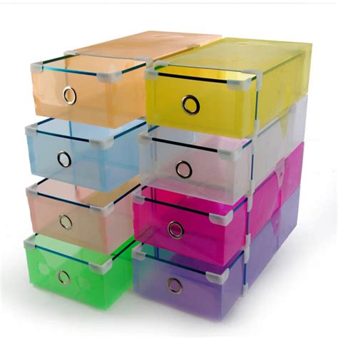 1 Pcs Candy Color Metal Edged Drawer Type Plastic Storage Box Storage
