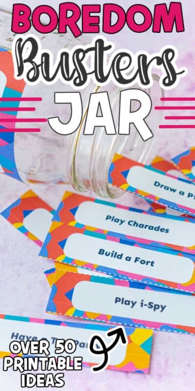 Diy Boredom Busters Jar Free Printable Kids Activities Play Party Plan