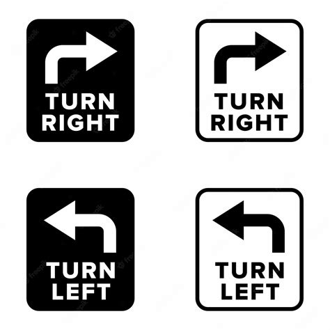 Premium Vector Turn Right And Turn Left Indication Information Sign