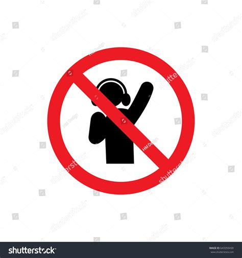 No Party Dj Icon Illustration Isolated Stock Vector Royalty Free