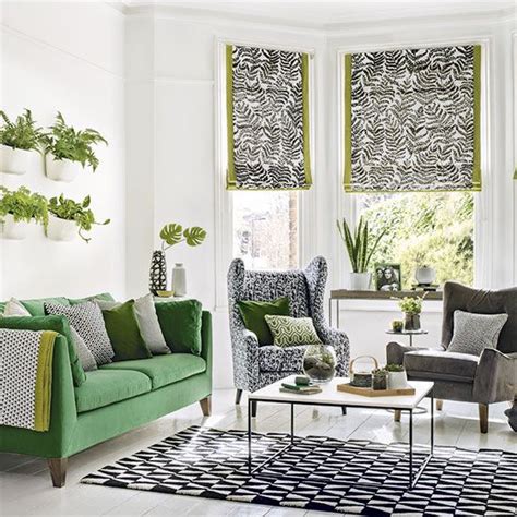 Modern Monochrome And Fern Green Living Room Green Sofa Living Room