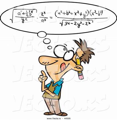 Math Smart Cartoon Clipart Complicated Figuring Equation