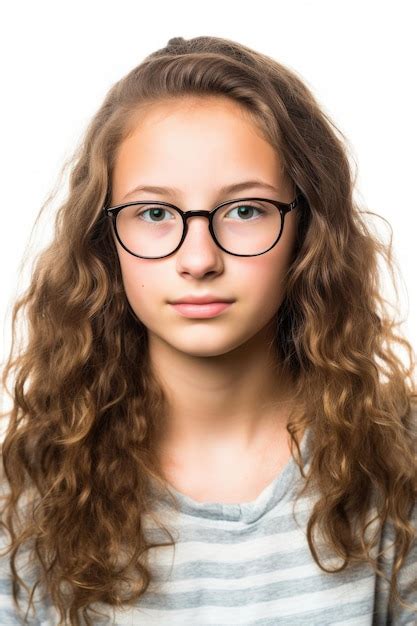 Premium Ai Image Studio Portrait Of A Teenage Girl Wearing Glasses