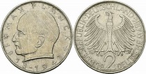 2 Mark Deutschland BRD 2 Deutsche Mark 1957 D München Max Planck 1858 ...