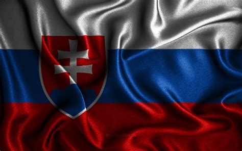 Download Wallpapers Slovak Flag 4k Silk Wavy Flags European